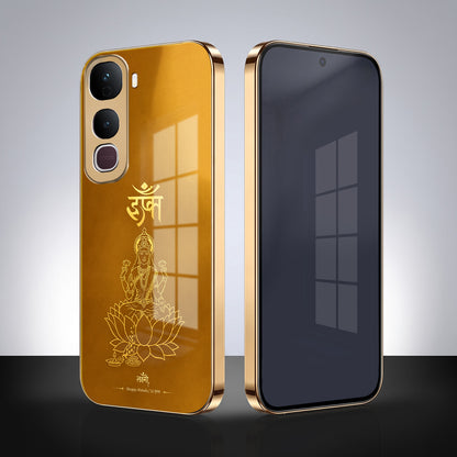 Vivo Y400 Pro 5G Shree Lakshmi Divine Gold Electroplated Glass Phone Back Case