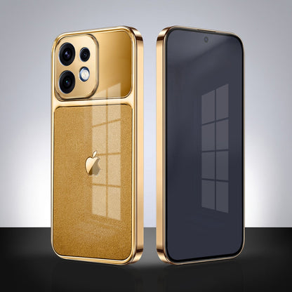 Oppo Reno 16 5G Royal Touch Apple Gold Electroplated Glass Phone Back Case