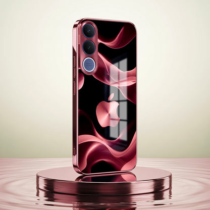 Vivo V70 FE 5G Luxury Wave Pink Electroplated Glass Phone Back Case