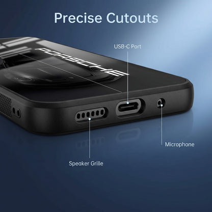Vivo V60 5G Premium Acrylic Shockproof Glass Back Case (Black Porsche)