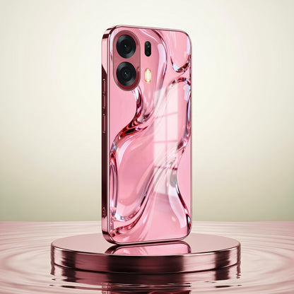 Oppo K14 Plus 5G Crystal Wave Energy Pink Electroplated Glass Phone Back Case