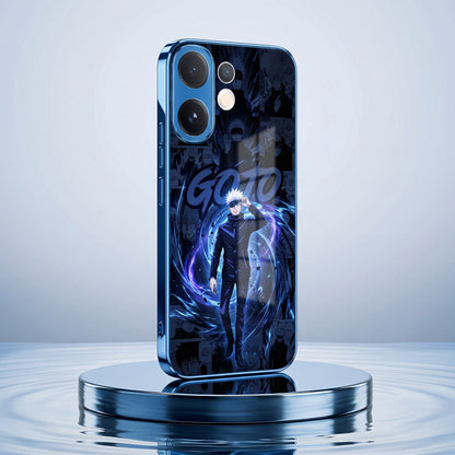 Vivo V60 5G Jujutsu Kaisen Blue Electroplated Glass Phone Back Case
