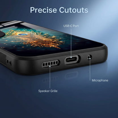 Vivo V40 Pro 5G Golden Peacock Feather Acrylic Glass Back Case