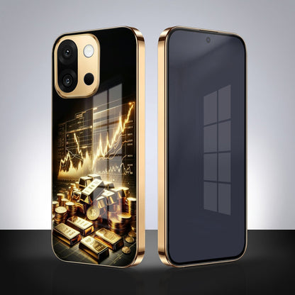 OnePlus 13s 5G Luxury Wealth Trader Gold Electroplated Glass Phone Back Case
