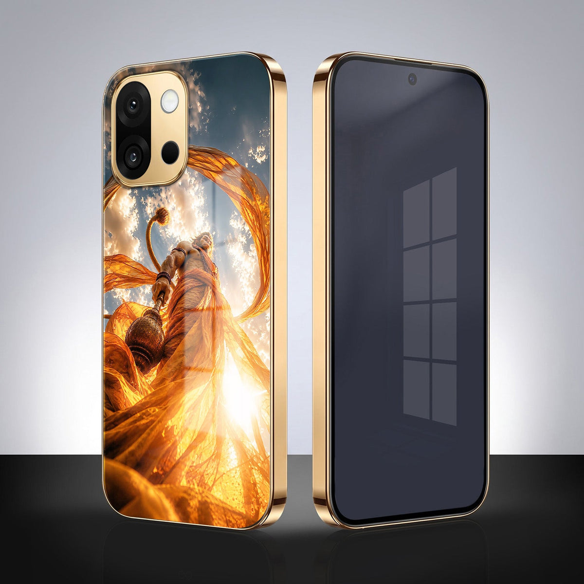 OnePlus 13s 5G Divine Hanuman Gold Electroplated Glass Phone Back Case