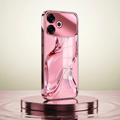 Oppo F33 Pro 5G Crystal Wave Energy Pink Electroplated Glass Phone Back Case