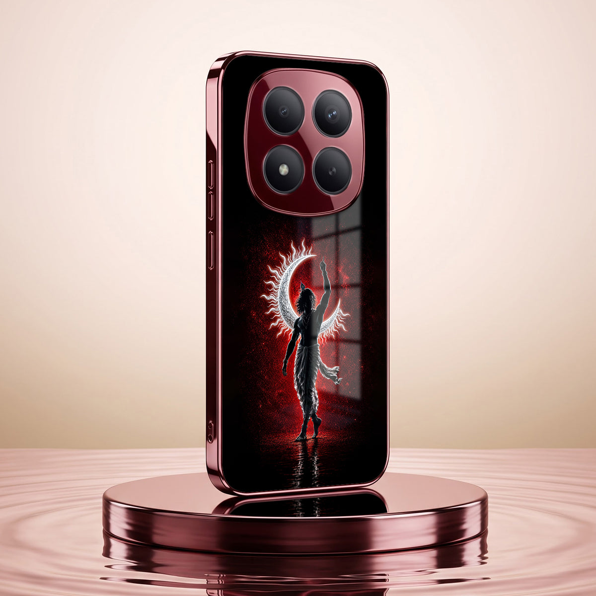 Redmi Note 15 Pro Plus 5G Crimson Divine Burgundy Electroplated Glass Back Case