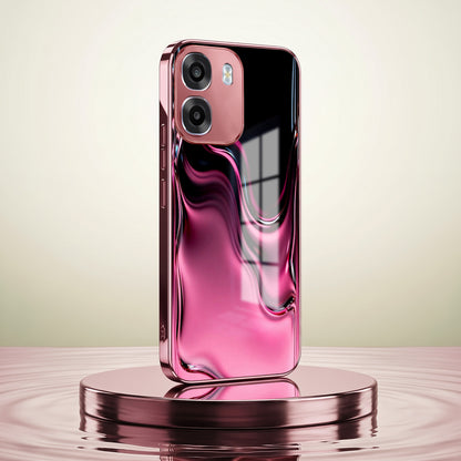 Oppo K14 5G Liquid Wave Pink Electroplated Glass Phone Back Case