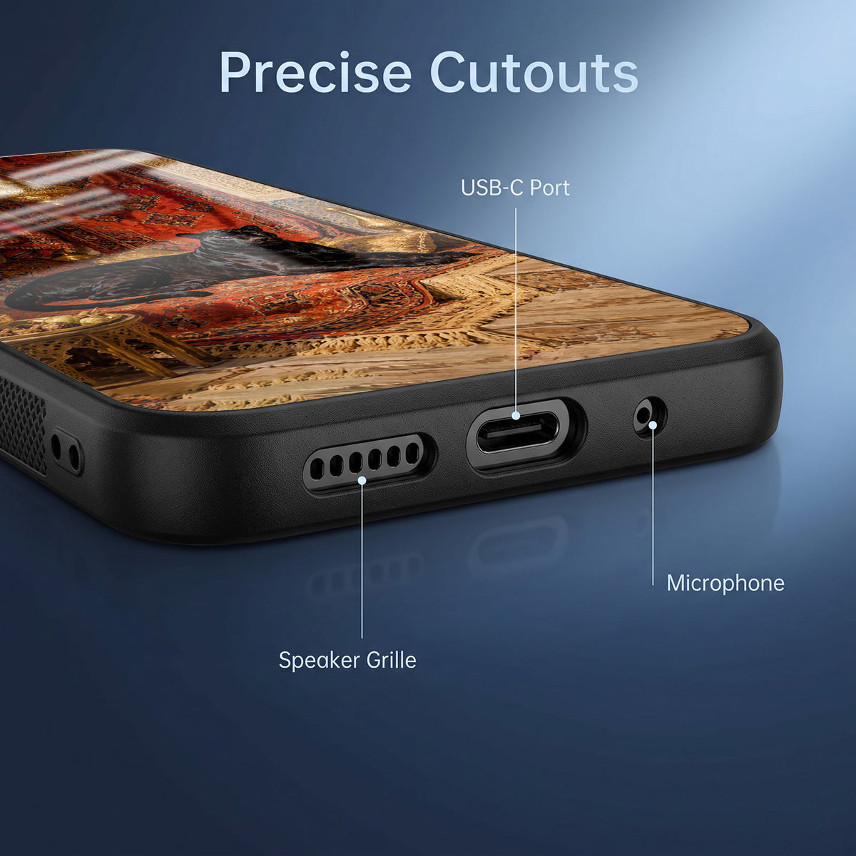 Vivo V50 5G Royal Black Panther Acrylic Glass Back Case
