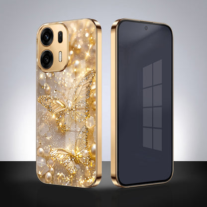 Oppo K14 Plus 5G Golden Butterfly Gold Electroplated Glass Phone Back Case