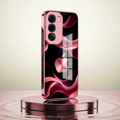Oppo Reno 12 Pro 5G Luxury Wave Pink Electroplated Glass Phone Back Case