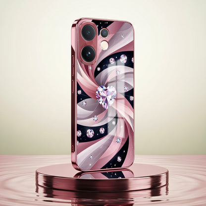 Vivo V60 5G Diamond Glam Pink Electroplated Glass Phone Back Case