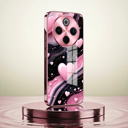 Vivo T4 5G Love Sparkle Pink Electroplated Glass Phone Back Case