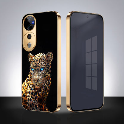 Vivo V40 Pro 5G Panther Gold Electroplated Glass Phone Back Case
