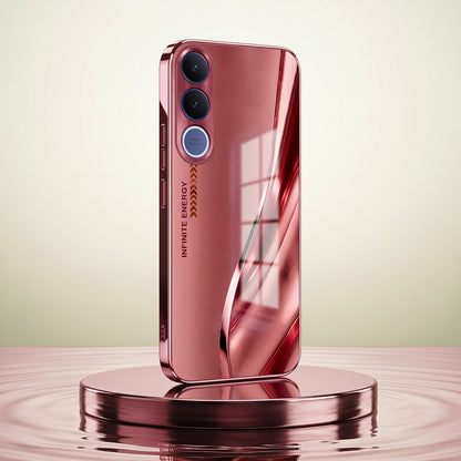 Vivo V70 FE 5G Luxury Infinity Energy Pink Electroplated Glass Phone Back Case