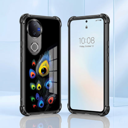 Vivo V50 5G Multi-Feather Peacock Airbags Printed Back Case