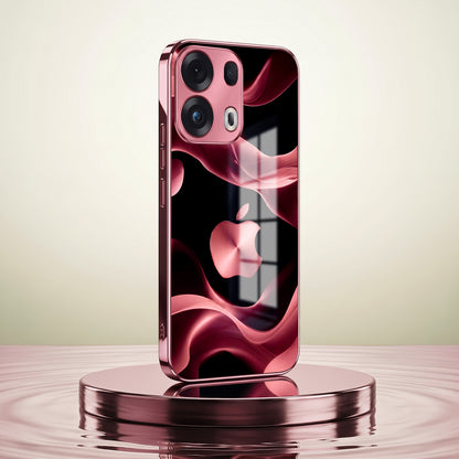 Oppo Reno 13 Pro 5G Luxury Wave Pink Electroplated Glass Phone Back Case