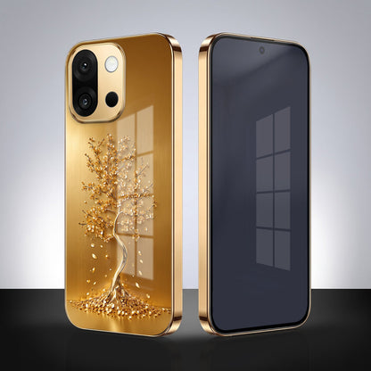 OnePlus 13s 5G Golden Tree Gold Electroplated Glass Phone Back Case