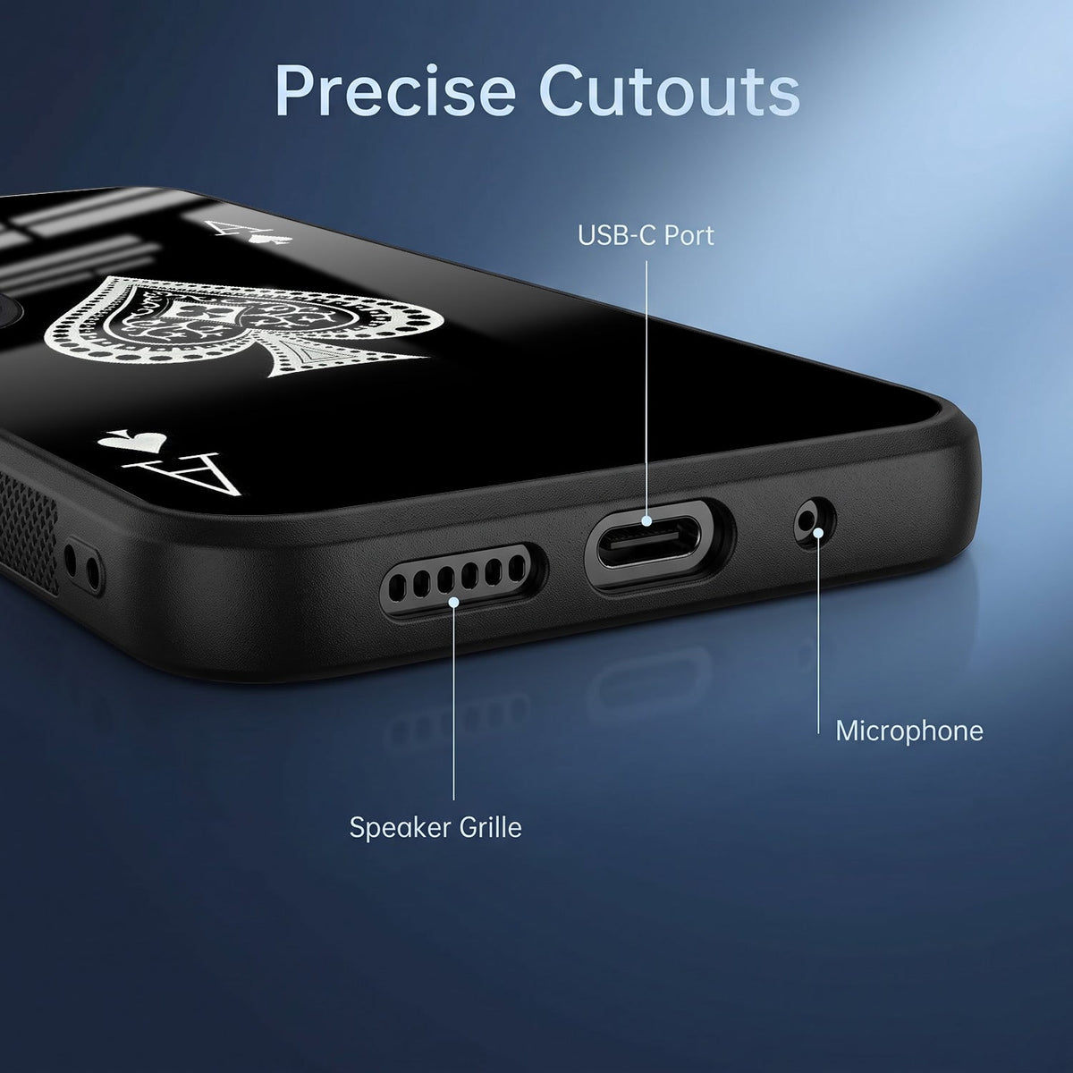 Vivo V60 5G Premium Acrylic Shockproof Glass Back Case (Black Ace)