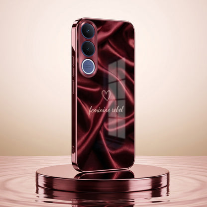 Vivo V70 FE 5G Feminine Rebel Burgundy Electroplated Glass Back Case