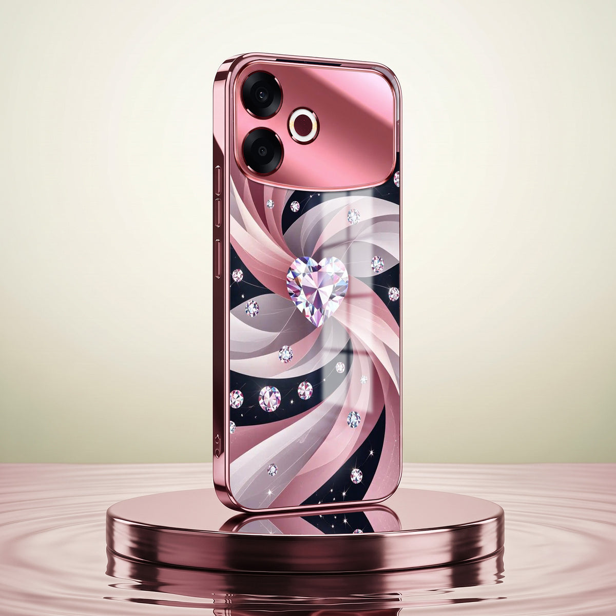Oppo F33 Pro 5G Diamond Glam Pink Electroplated Glass Phone Back Case
