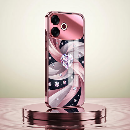 Oppo F33 Pro 5G Diamond Glam Pink Electroplated Glass Phone Back Case