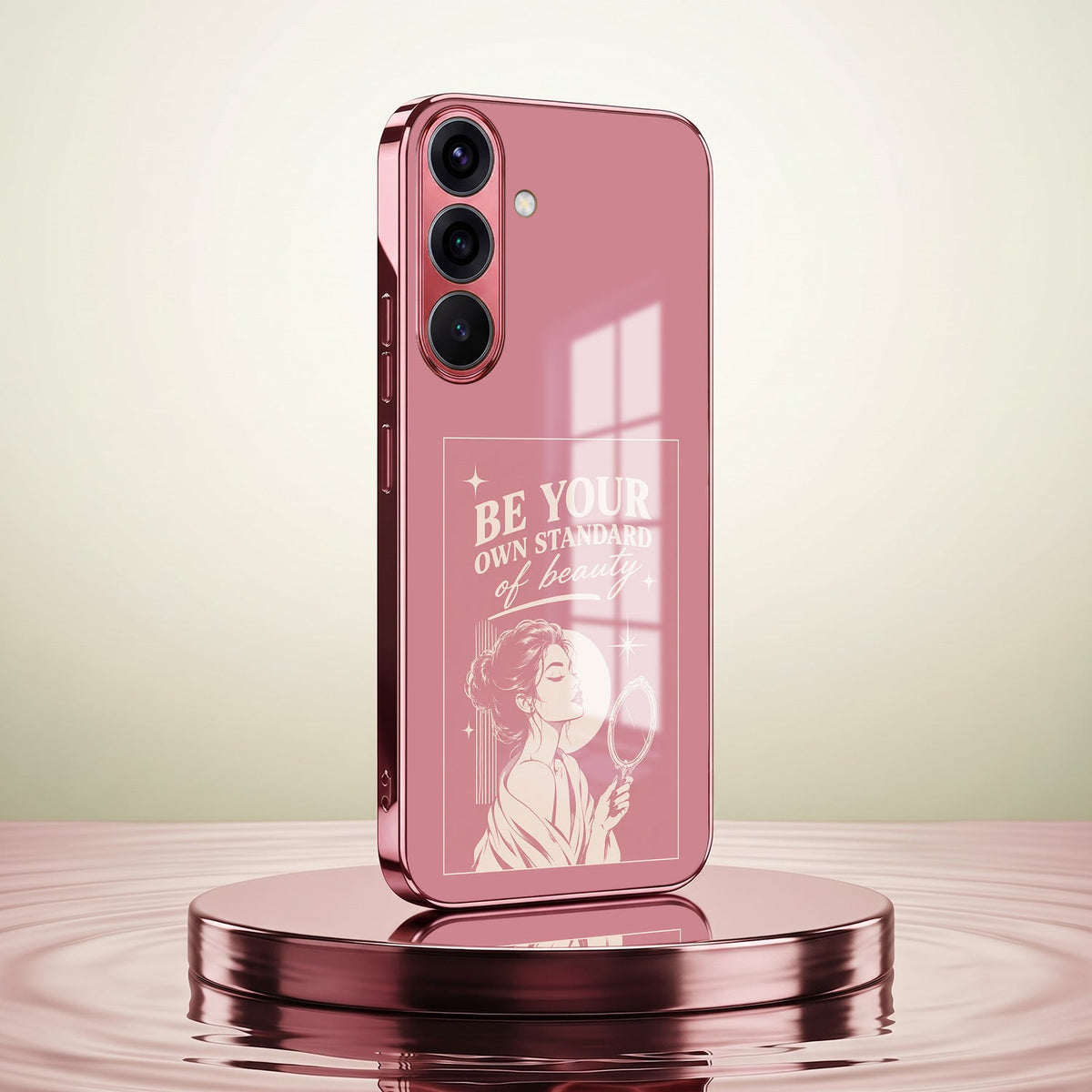 Samsung Galaxy A36 5G Luxury Aesthetic Girl Pink Electroplated Glass Phone Back Case