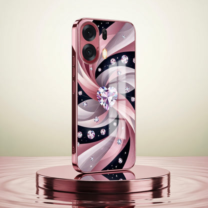 Oppo K14 Plus 5G Diamond Glam Pink Electroplated Glass Phone Back Case
