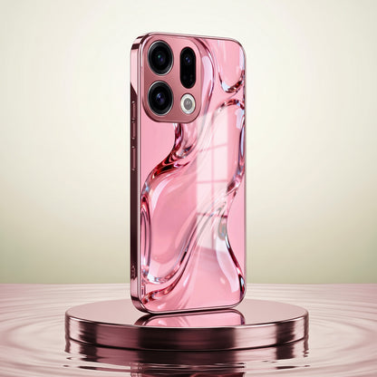 Oppo Find X9 5G Crystal Wave Energy Pink Electroplated Glass Phone Back Case