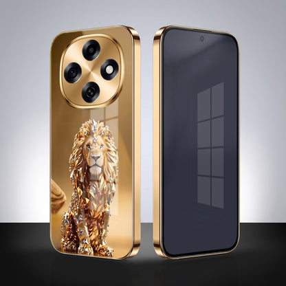 OPPO F31 Pro 5G Luxury Lion Gold Electroplated Glass Phone Back Case