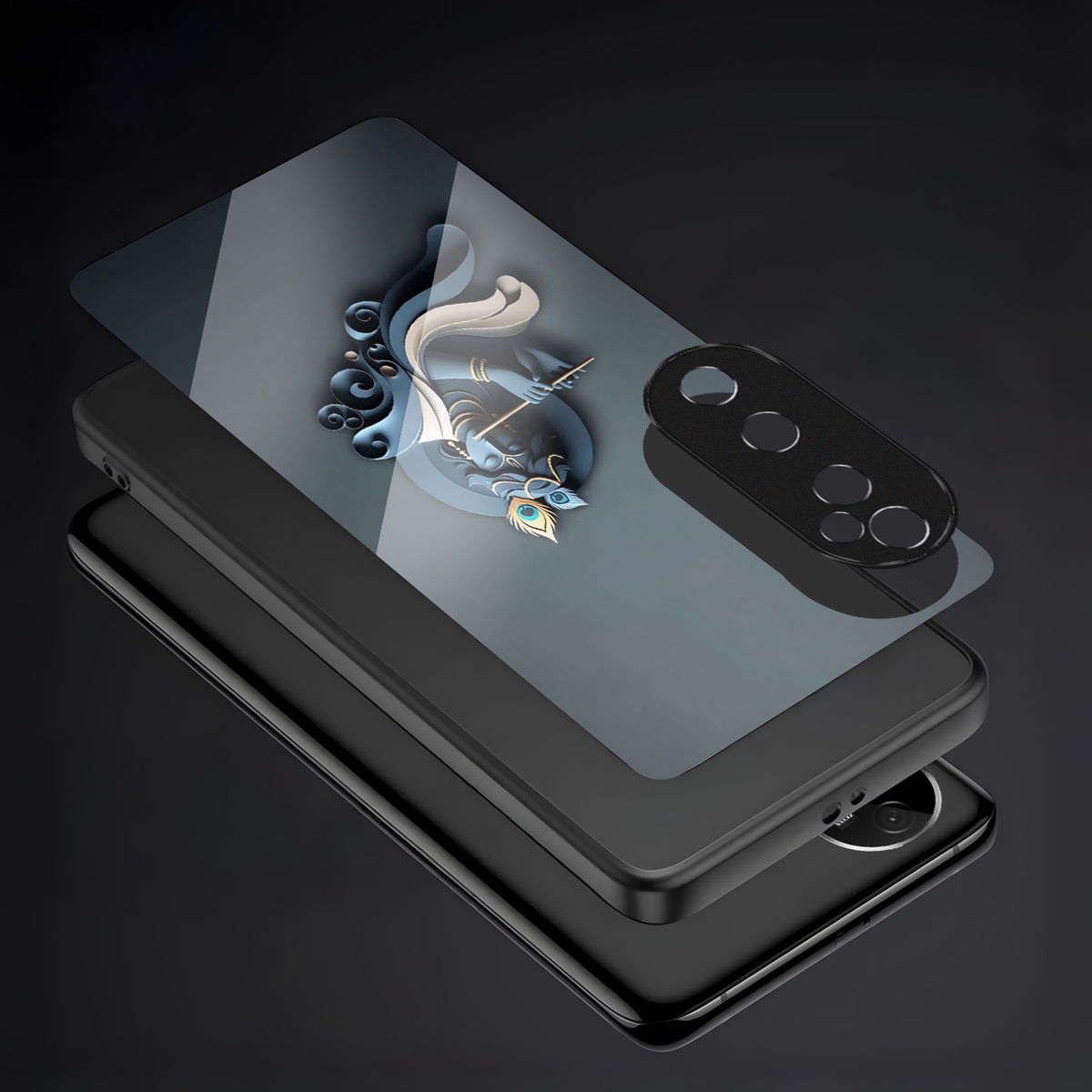 Vivo V40 Pro 5G Premium Acrylic Shockproof Glass Back Case (Krishna Ji)