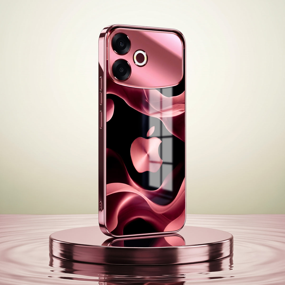 Oppo F33 Pro 5G Luxury Wave Pink Electroplated Glass Phone Back Case