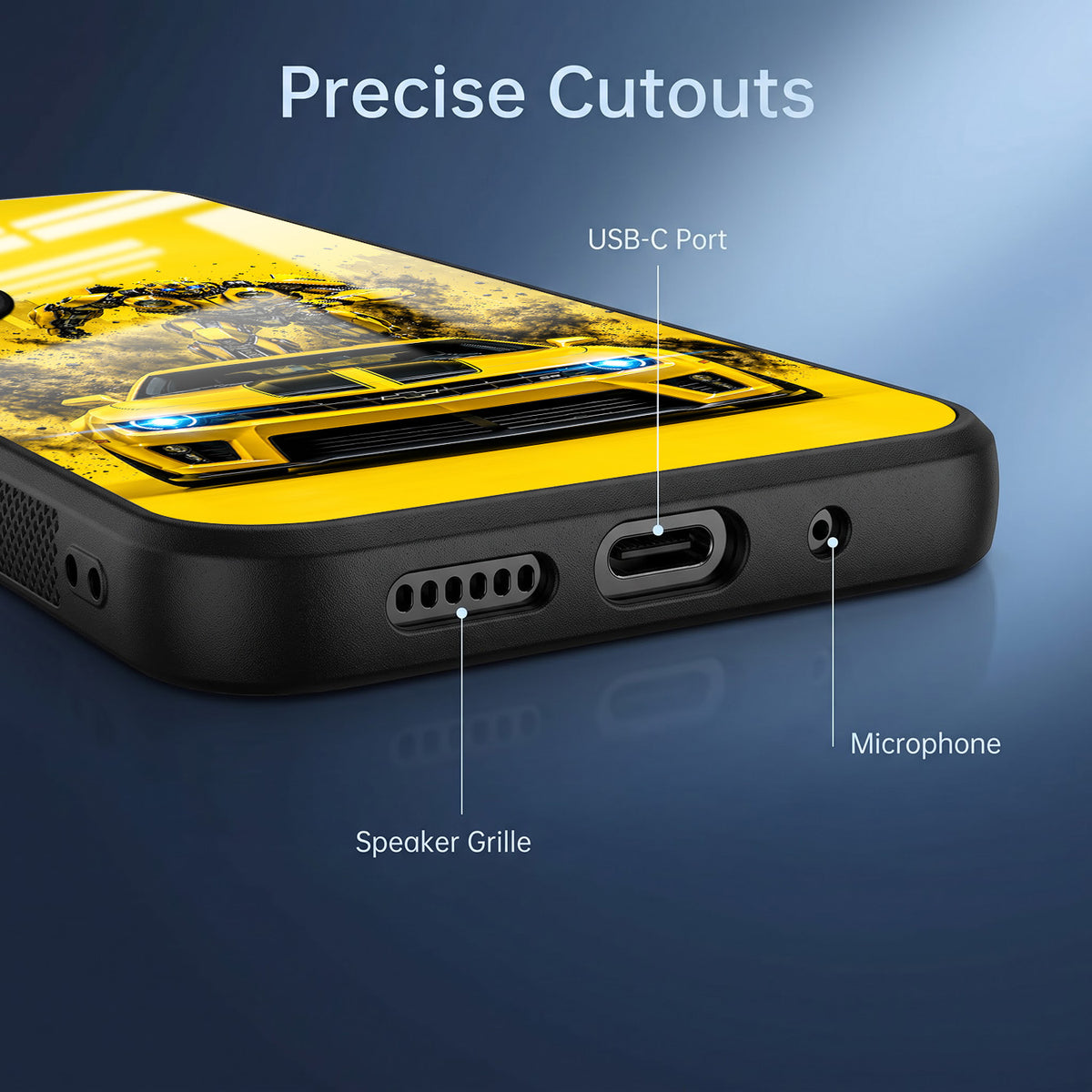 Vivo V50 5G Yellow Transformers Car Acrylic Glass Back Case