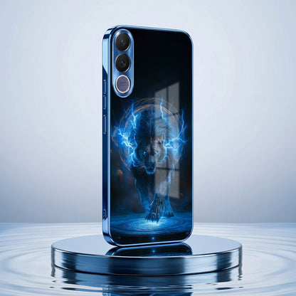 Vivo V70 FE 5G Thunder Titan Lion Blue Electroplated Glass Phone Back Case