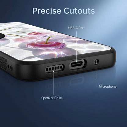 Vivo V50 5G Purple Transparent Cherry Acrylic Glass Back Case
