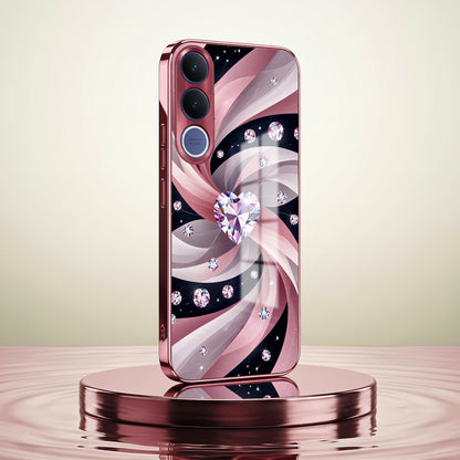 Vivo V70 FE 5G Diamond Glam Pink Electroplated Glass Phone Back Case