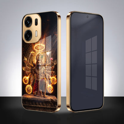 Oppo K14 Plus 5G Lord Narasimha Gold Electroplated Glass Phone Back Case