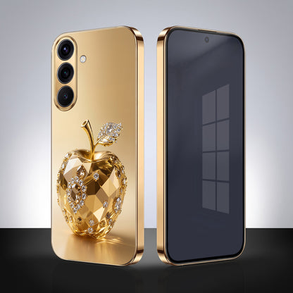 Samsung Galaxy A56 5G Golden Apple Gold Electroplated Glass Phone Back Case