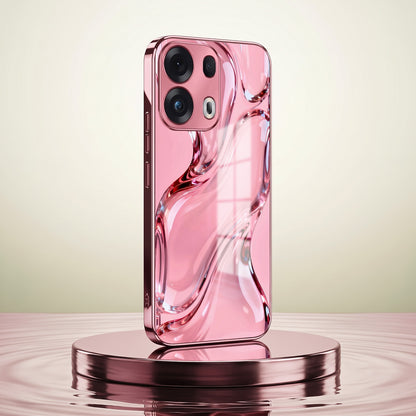 Oppo Reno 13 Pro 5G Crystal Wave Energy Pink Electroplated Glass Phone Back Case