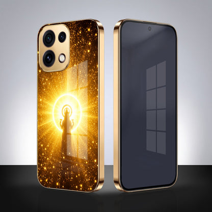 Oppo Reno 16C 5G Lakshmi Sacred Gold Electroplated Glass Phone Back Case