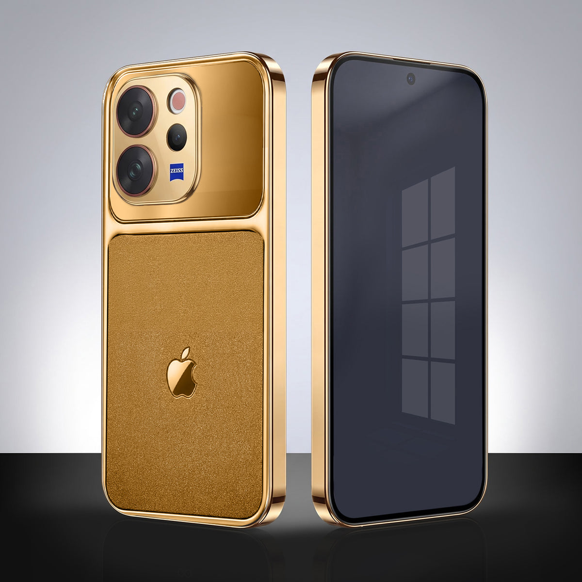 Vivo V70 5G Royal Touch Apple Gold Electroplated Glass Phone Back Case