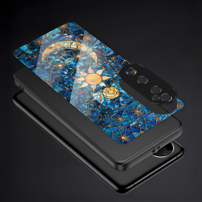 Vivo V40 Pro 5G Premium Acrylic Shockproof Glass Back Case (Sun-Moon)