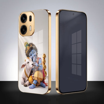 Oppo K14 Plus 5G Bal Krishna Blessings Gold Electroplated Glass Phone Back Case