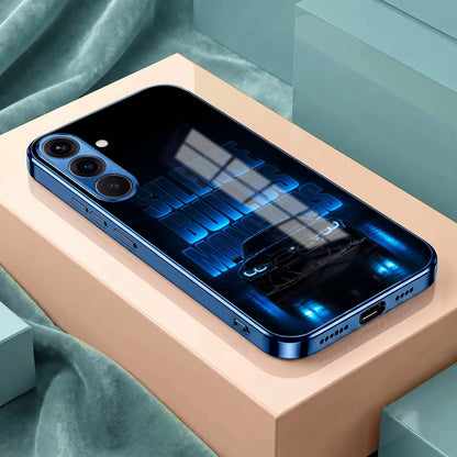 Samsung Galaxy A36 5G Silence Build Monsters Blue Electroplated Glass Phone Back Case