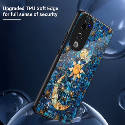 Vivo V40 Pro 5G Premium Acrylic Shockproof Glass Back Case (Sun-Moon)