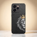 Oppo Reno 15 Pro Mini 5G Lion King Carbon Fiber Leather Hybrid Back Case
