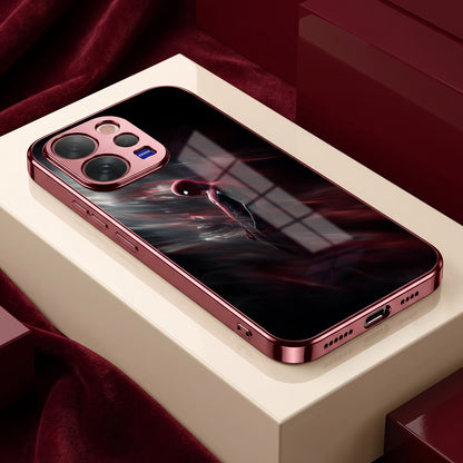 Vivo V70 5G Crimson Spider Burgundy Electroplated Glass Back Case