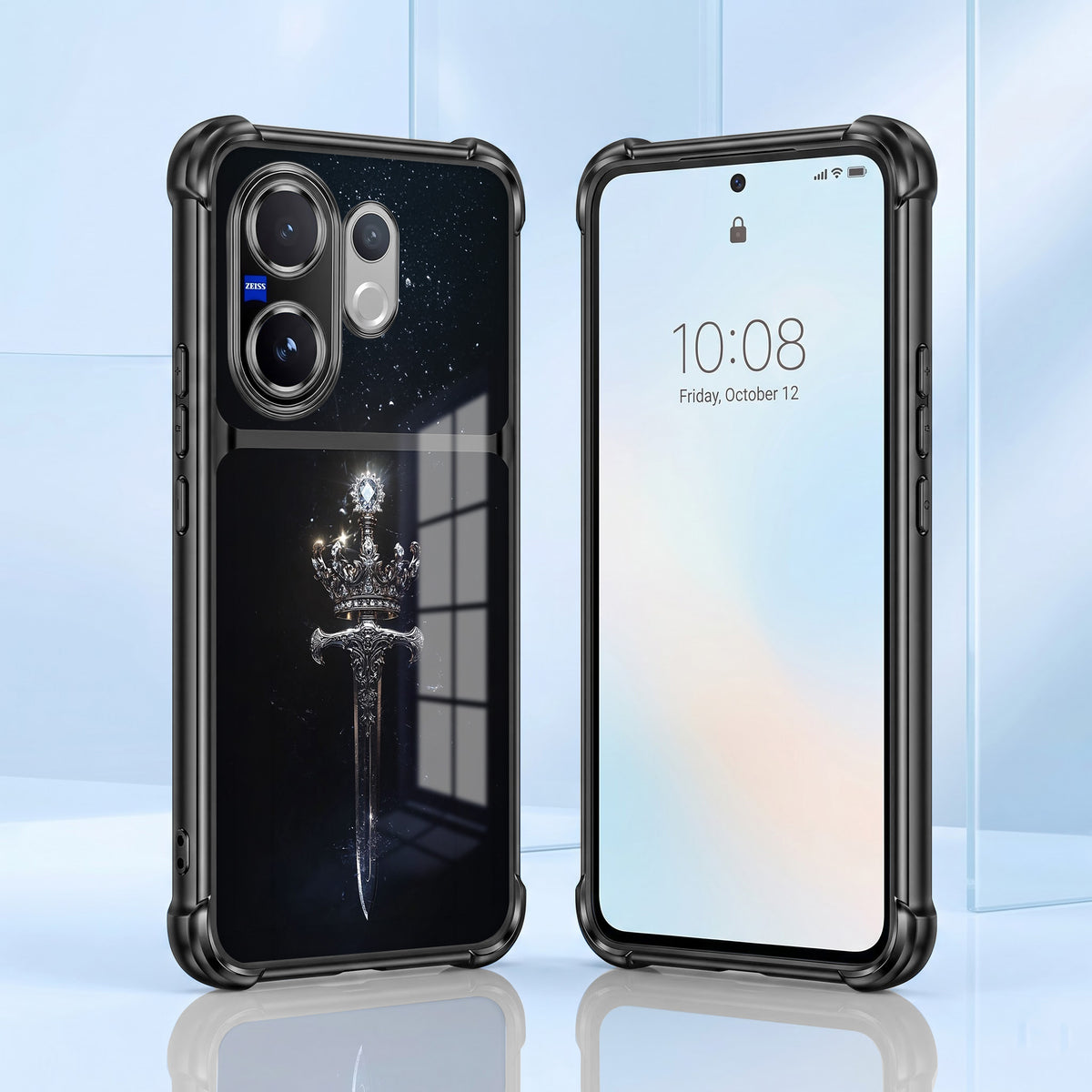 Vivo V60 5G Royal Crown Sword Dual-Tone Transparent Airbags Case
