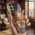 Samsung Galaxy A56 5G Lord Narasimha Gold Electroplated Glass Phone Back Case
