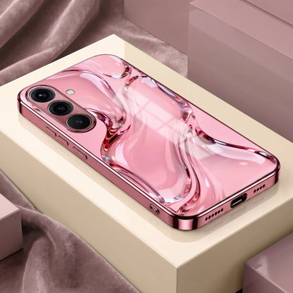 Samsung Galaxy A36 5G Crystal Wave Energy Pink Electroplated Glass Phone Back Case